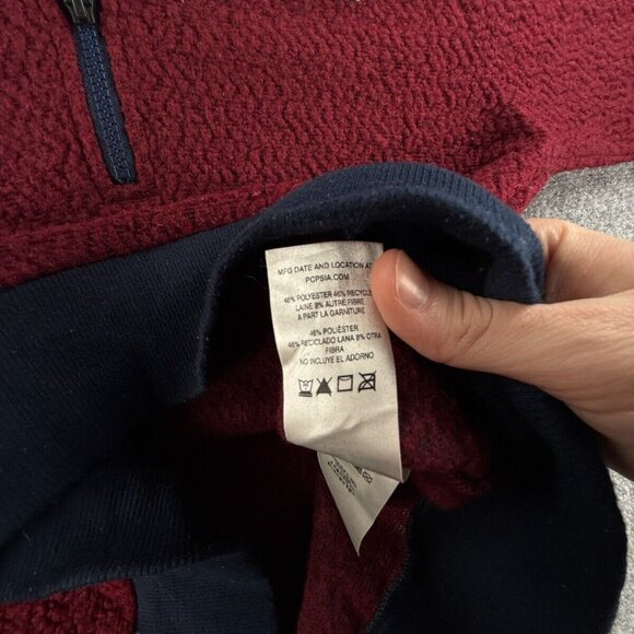 Patagonia Wool Polyester Blend Fleece Jacket Small Red 1/4 Zip Logo Woolyester - Picture 12 of 14
